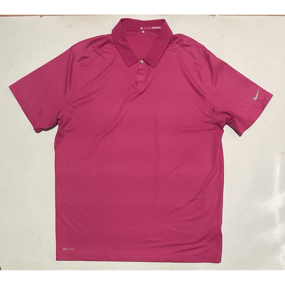 Nike Golf Tiger Woods Collection Dri-FIT Polo Shirt Men's Size XL‎ Dark Fuchsia